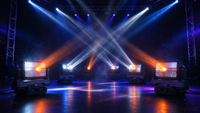 Projecteur Stroboscopique XY Mobile 500W DMX512 RDM RGB Bicolore Lumière Dorée pour DJ, Discothèque, Concert, Spectacle Scénique