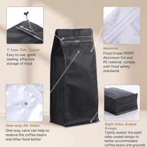 VANTUR Bolsas de Café de 12oz 250g 500g 1kg, Reutilizables, Reciclables, Impresión Personalizada, para Café Molido y Alimentos - Product Image 2