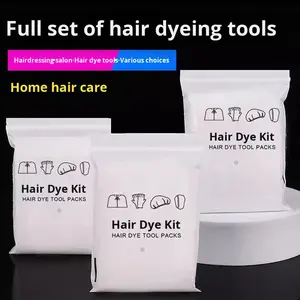 Kit de protection jetable imperméable pour coloration capillaire – Ensemble quatre pièces : châle, protège-oreilles, bonnet de douche, gants – Pour usage domestique et soins capillaires - Product Image 2