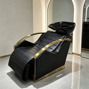 Lit de massage vibrant électrique rétractable manuel pour salon de coiffure, design moderne, construction métallique - Product Image 1
