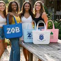 Sac de plage en EVA personnalisé avec logo de sororité, grand format, sac fourre-tout en caoutchouc perforé, imperméable, lavable, pour la vie grecque, la fraternité, les voyages