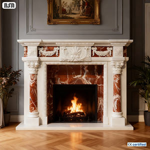 Cheminée en marbre blanc <span class=keywords><strong>de</strong></span> conception française <span class=keywords><strong>pierre</strong></span> autoportante pour salon chambre hôtel Villa décoration pour appartement - Product Image 1