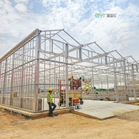 Serre agricole semi-fermée en aluminium néerlandais avec toiture en verre pour tomates, fabriquée en Chine