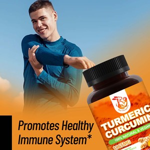OEM ODM Capsules de curcuma et de curcumine 100% naturelles et végétaliennes avec extrait de poivre noir, fournissant de l'énergie, capsules d'extrait de curcuma - Product Image 4