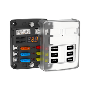 Boîtier de fusibles ATC/ATO 6 voies 12V 24V DC avec indicateur LED, support de fusibles automobile et marin pour bateau, camping-car, camion - Product Image 1