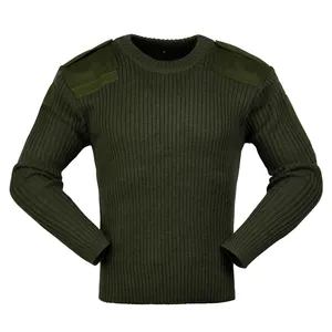 50 Wool 50 Acrylic Good Price Custom Sweater Olive Green Men Pullover Sweater