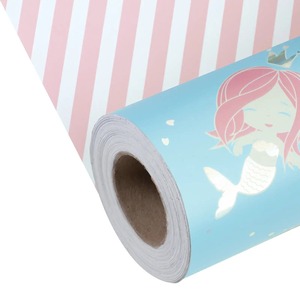 Cartoon Mermaid <b>Pattern</b> PE Coated Double-Sided 100GSM Thick Art <b>Paper</b> Roll Blue Pink Design Recyclable Gift & Craft - Product Image 4