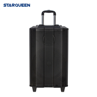 STARQUEEN Nouvelle Arrivée Enceinte Trolley Bluetooth Rechargeable Portable pour Fêtes en Extérieur en Bois