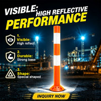 Poteau de signalisation routière extérieur 900 mm en PE, réflecteur prismatique haute intensité, étanche IP68, pour la sécurité routière