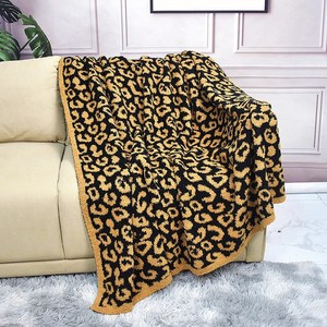 Couverture décontractée douce tricotée épaissie bureau sieste canapé décontracté imprimé léopard demi couverture en velours - Product Image 4