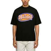 T-shirt noir délavé, style rétro, impression de logo de marque personnalisée, T-shirt en coton surdimensionné, T-shirt de haute qualité, poids lourd, fabricant de T-shirts