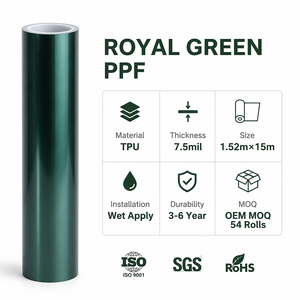 Film de protection de véhicule (PPF) en TPU aliphatique de la série Royal Green nacré, auto-réparant, anti-jaunissement, hydrophobe, vente en gros, couleurs variées - Product Image 4