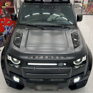 Kit carrosserie en ABS noir brillant effet fibre de carbone pour Land Rover Defender 2020-2024, kits série U, garde-boue, cache-roue, pare-chocs avant, lame aérodynamique - Product Image 3