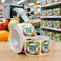 Label Stiker Vinyl Tahan Air Custom Roll Printing dengan Label Pribadi untuk Botol Stoples Selai Makanan