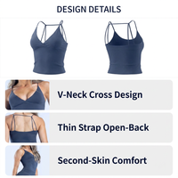 Débardeur de yoga OEM sans couture en Spandex/Nylon pour femme – Extensible, séchage rapide, respirant, couleur unie, pour le sport, la course en extérieur et le fitness (ODM)