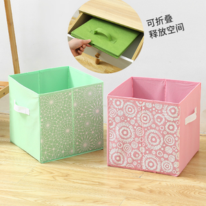 Boîte de rangement pliante en tissu non tissé personnalisée, <span class=keywords><strong>organisateur</strong></span> de cubes avec poignées, carré multifonction en tissu pour placard, jouets et vêtements - Product Image 5