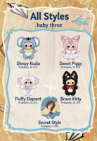 Authentique Original Baby Three 1000% V2 Plush PVC Assembly Big Size Frozen Animals Blind Box Baby Doll with Original Packaging