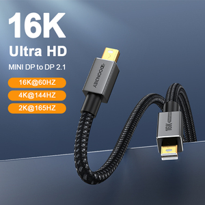 2M Mini <span class=keywords><strong>DisplayPort</strong></span> 2,1 <span class=keywords><strong>Cable</strong></span> <span class=keywords><strong>macho</strong></span> a <span class=keywords><strong>macho</strong></span> 16K 60Hz 8K 60Hz Resolución para conectar computadoras portátiles Monitores Soporta 4K 8K - Product Image 2