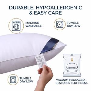 Oreiller de luxe pour hôtel 5 étoiles, 1000g, garnissage en fibres de polyester, lavable, soutien ergonomique <span class=keywords><strong>du</strong></span> cou pour dormir - Product Image 3