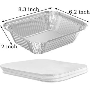 1000 Packs 2.25LB Oblong Aluminum <b>Foil</b> Pan Disposable Food Grade PP Lid Baking Use Wholesale Aluminum <b>Foil</b> Tray <b>Container</b> - Product Image 4