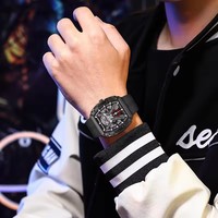 WLISTH 6193 Montre-bracelet de luxe à quartz pour homme, montre masculine, non mécanique, tendance, calendrier, cadran ajouré, étanche