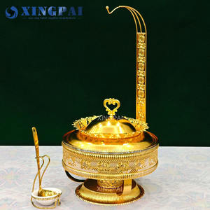 XINGPAI, venta al por mayor, juego de platos de Chef, juego de buffet de boda, calentador de comida, elegante, moderno, 8L, calentador de sopa de Catering, plato de frotamiento a la venta - Product Image 4