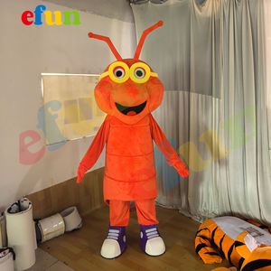 Efun Moq 1 PC Tùy Chỉnh Chuyên Nghiệp Màu Đỏ Sâu Bướm Linh Vật Trang Phục Dành Cho Người Lớn Kích Thước Phim Hoạt Hình Côn Trùng Cosplay Đảng Trang Phục Cho Bán - Product Image 1