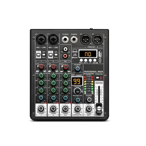 XTUGA Z-4 Professional 4 Way XLR Audio Mixer Built-in 99 DSP Effect Recording Audio Mixer For Live Stream