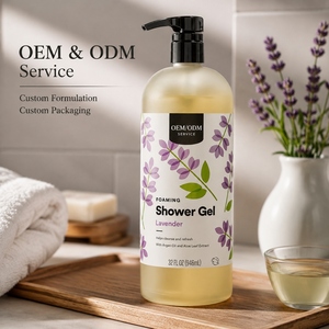 Gel <span class=keywords><strong>de</strong></span> Ducha Espumoso <span class=keywords><strong>de</strong></span> Lavanda OEM/ODM <span class=keywords><strong>con</strong></span> <span class=keywords><strong>Aceite</strong></span> <span class=keywords><strong>de</strong></span> Argán y Extracto <span class=keywords><strong>de</strong></span> Hoja <span class=keywords><strong>de</strong></span> Aloe, Limpiador y Refrescante, 32 Fl Oz - Product Image 1