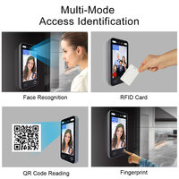 Sistema de Control de Acceso Biométrico WiFi de 8 Pulgadas con Reconocimiento de Huella Dactilar, RFID, Reconocimiento Facial, Visión Nocturna, Detección de Movimiento y Reinicio