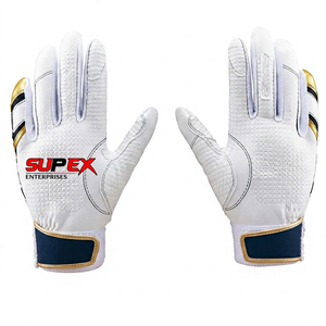 Gants de frappeur en cuir grainé couleur personnalisée pour baseball, softball et fastpitch, rembourrés, respirants, avec languette de poignet auto-agrippante et logo personnalisé - Product Image 4