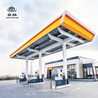 Structure en acier préfabriquée de conception spéciale pour auvent de station-service, toit de station-service
