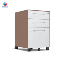 Gabinete Lateral de Acero Minimalista Moderno, Organizador de Archivos Metálico de 3 Cajones con Cerradura con Llave para Oficina, Cocina y Uso en Exteriores
