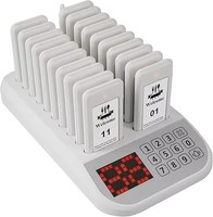Système d'appel sans fil rechargeable pour invités, durée d'alerte réglable 8-40s, pager d'appel pour file d'attente de restaurant, fast-food et café