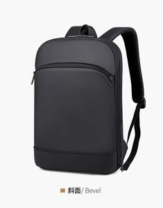 Minimalist Polyester Laptop <b>Backpack</b> Zipper Closure Water Resistant 15.6" Compartment Unisex Softback Design Striped Pattern - Product Image 1