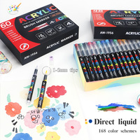 Ensemble de marqueurs à peinture acrylique professionnels, encre automatique sans pression, séchage rapide, stylo acrylique, emballage personnalisé, commande en gros, fournisseur d'articles d'art