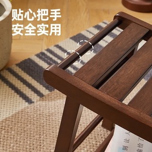 Taburete de ducha de madera maciza JIAYI, asiento de baño antideslizante para personas mayores y mujeres embarazadas, uso doméstico - Product Image 2