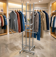 Porte-vêtements modulaire en acier inoxydable moderne, assemblé, avec montage facile pour l'affichage de vêtements en magasin, fabriqué dans le Jiangsu
