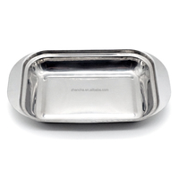 Assiette à Fromage en Acier Inoxydable Plat à Beurre de Vache avec Couvercle en Plastique Transparent pour Ustensiles de Cuisine