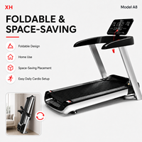 Tapis roulant intelligent pliable de haute qualité avec inclinaison automatique, affichage LED de la fréquence cardiaque, 10-15 km/h, pour la salle de sport à domicile