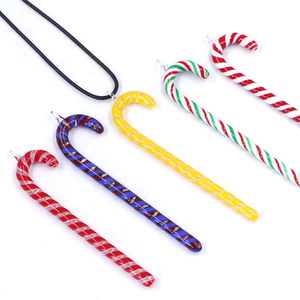 Murano hecho a mano Murano colgante de <span class=keywords><strong>Navidad</strong></span> pequeños adornos de bastón de caramelo de cristal decoración de fiesta en casa - Product Image 4
