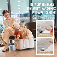 Poussette pliable 2-en-1 pour animaux de compagnie avec panier de transport détachable et coussin amovible, pour chiens et chats, logo personnalisé OEM