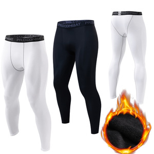 Pantalon de sport moulant en polyester pour homme avec logo personnalisé, séchage rapide, respirant, pour la gym, l'entraînement et la course à pied - Product Image 1