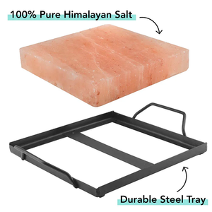 Plaque de cuisson en sel de l'Himalaya naturelle et durable avec poignée, 100% de qualité alimentaire, fabriquée à la main, certifiée HACCP pour la cuisine - Product Image 5