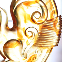 Artisanat en verre Yuanrong Tongtianxia : Poisson Koi sautant au-dessus du Longmen – Décoration d'intérieur, Cadeau, Artisanat en verre