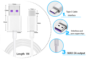 Câble USB Type C 50cm 1M 2M Câble de charge pour <span class=keywords><strong>Huawei</strong></span> P40 <span class=keywords><strong>P30</strong></span> pour Samsung S20 S10 S9 pour Xiaomi Note 8 8T <span class=keywords><strong>Pro</strong></span> Ordinateur Écouteur - Product Image 3