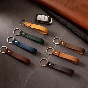 Customized Logo Vintage Genuine <b>Leather</b> DIY <b>Keychain</b> Pendant Keyring Car Key Ring Birthday Gift Small Present <b>Leather</b> <b>Keychain</b> - Product Image 1