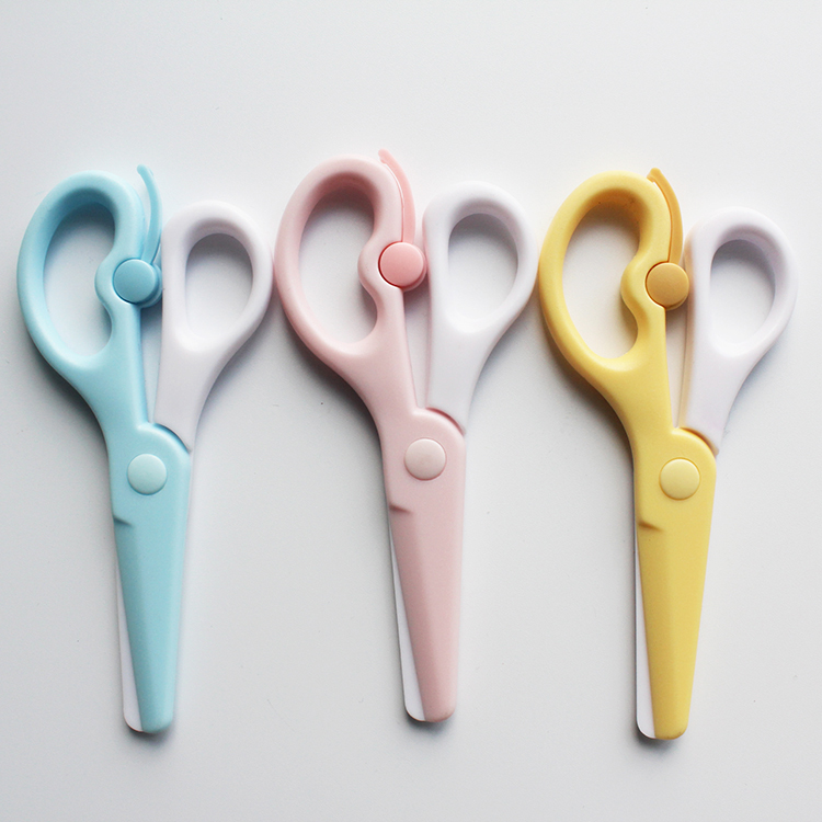 Студенческие режущие бумажные листовые пружины, пластиковые тупые ножницы для детей