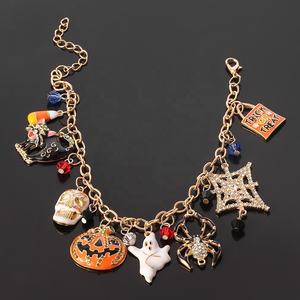 Halloween Chauve-Souris Crâne Accessoires Drôle Charme Réglable Bracelet Punk Cadeau pour Filles - Product Image 4