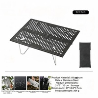 Table d'appoint pliante rectangulaire en alliage d'aluminium portable pour le camping et la cuisine en extérieur, légère, vente en gros transfrontalière